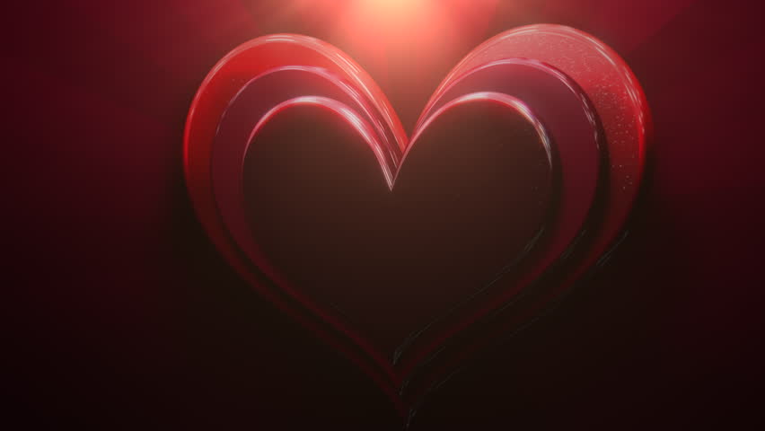 glossy edged heart symbol illuminated gently emphasizing romantic depth
