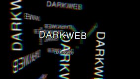 DARKWEB Fly Through 3D Text Keyword Animation. Abstract Concept with Black Background. RGB Chromatic Aberration. - Powered by Shutterstock - Get 15% off with code: PIKWIZARD15