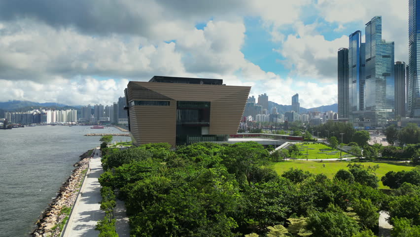 Hong Kong Palace Museum Kowloon Cultural Park City Beyond China Drone Rise 4K 60FPS