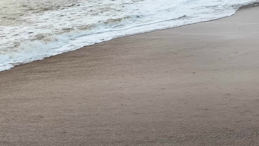 sandy beach shoreline calm ocean waves natural background, summer concept background