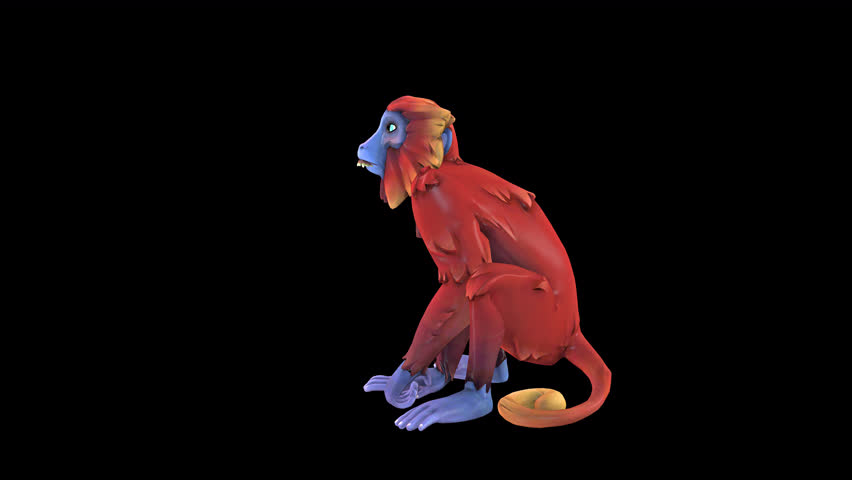 toon character monkey yawn idle