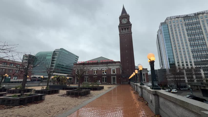 Seattle King street station exterior and interior lobby