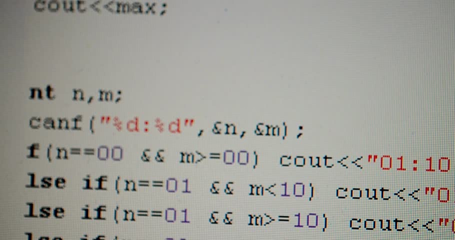 software IT computer programmer technology code in monitor technician