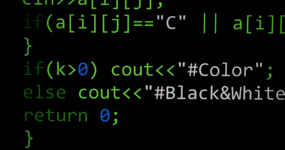4K Close up shot programming Source code PC Monitor scroll down tech