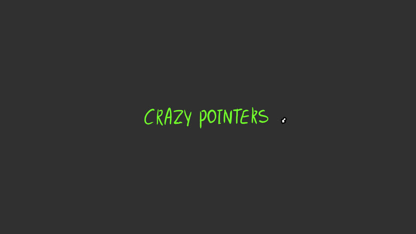 Pack of 4 crazy cartoon pointers hand-drawn on a transparent background