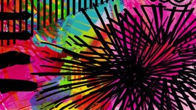 Bold black sunburst strokes, comic halftone patterns, neon pink and yellow colors, graffiti energy, graphic contrast funky surreal cartoon hand drawn grunge background - Powered by Shutterstock - Get 15% off with code: PIKWIZARD15