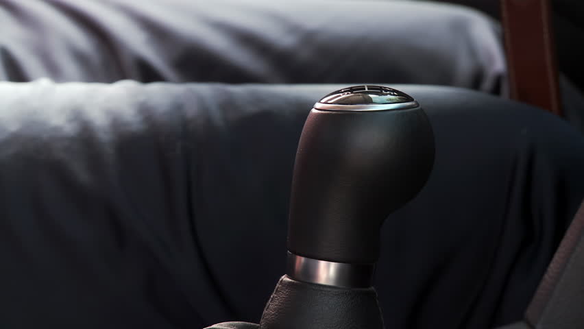 Manual Gear Shift Engaging First Gear in Pickup Truck, Driver Hand Close Up - 4K