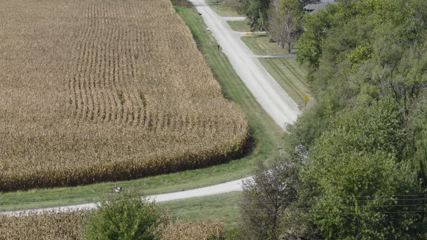 Aerial Shot Of A Field Of Corn In Missouri, USA