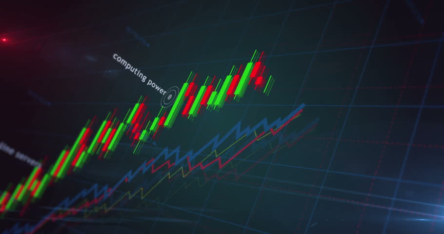 Big data digital technology charts and graphs diagram seamless and loopable concept