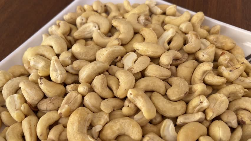 Cashew Nuts in a Plate — Healthy Snack Close-Up