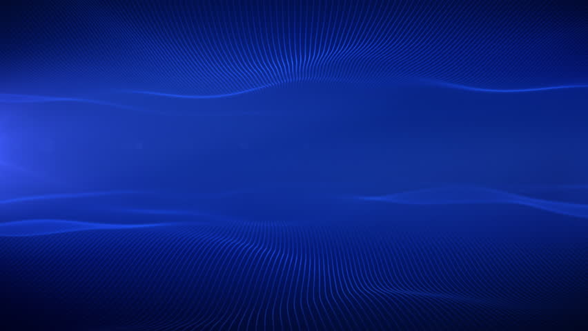 Deep blue wave field with shining light rays, thin flowing lines and soft abstract motion graphics, seamless 4K background, smooth futuristic visual, calm atmosphere. Series of 4 clips, version 4.