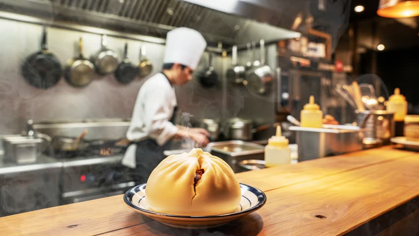 Hot Steamed Pau is ready to serve And eat