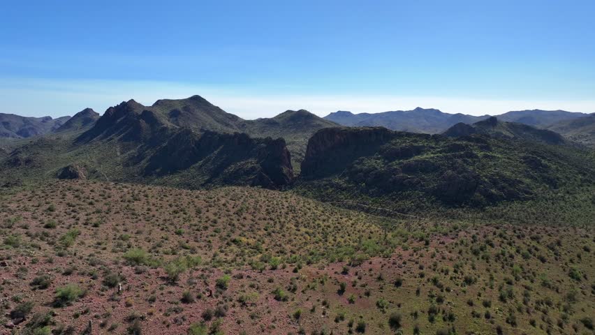Aerial view of desert landscape, United States.
