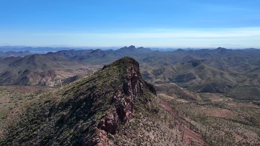 Aerial view of mountains near Morristown, Arizona, United States.