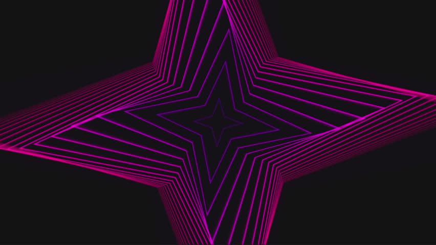 Retro 80s Neon Pink Star Tunnel Loop