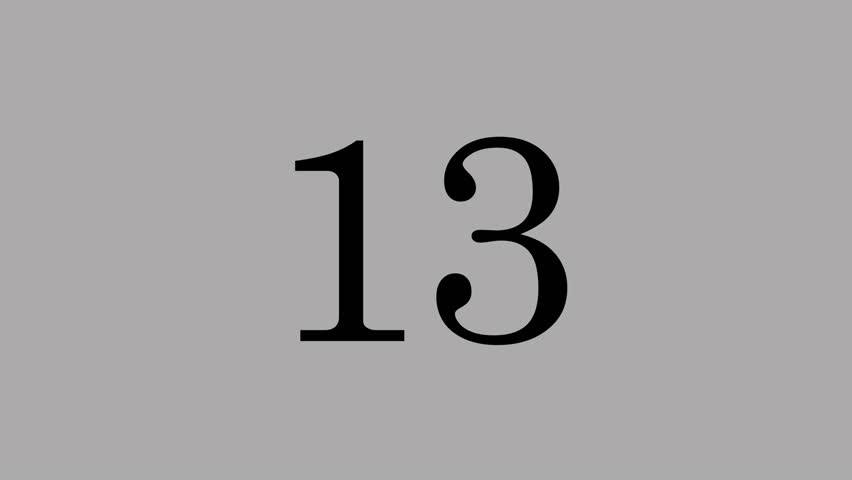Gold number 13 with gold particle and transparent background, number thirteen
