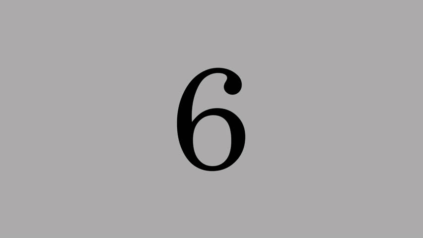 Golden number 6 with gold particle and transparent background, number six