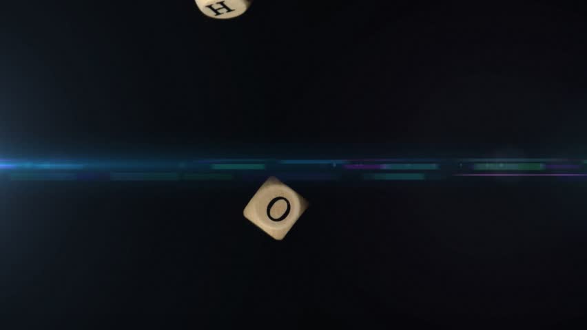 First cube drifting in, cubes rotating, tumbling across blue flare, colliding, forming WHO logo. Blocks, letters, serif, 3d, motion, minimal, lensflare