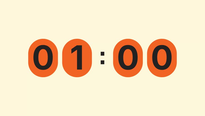 1 Minute Countdown Timer with Bold Numbers V2