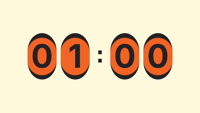 1 Minute Countdown Timer with Bold Numbers V3