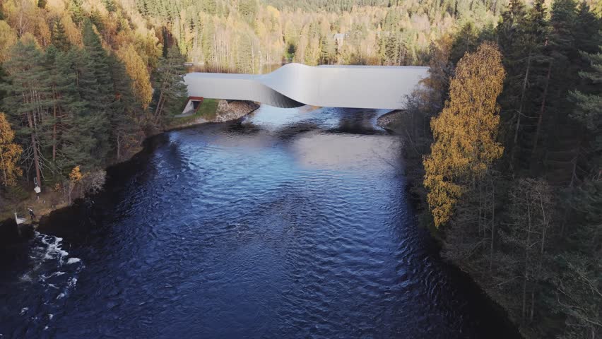Famous art gallery The Twist in Norway. Drone footage