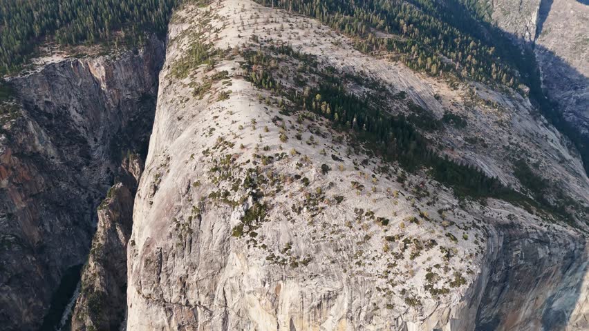 Drone shot of El Capitan mountain in Yosemite during daytime