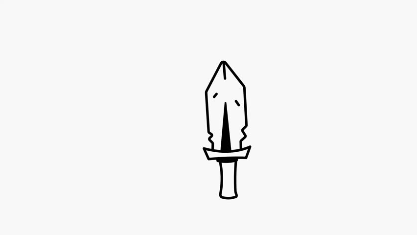 A hand drawn style animated icon showing a musical instrument