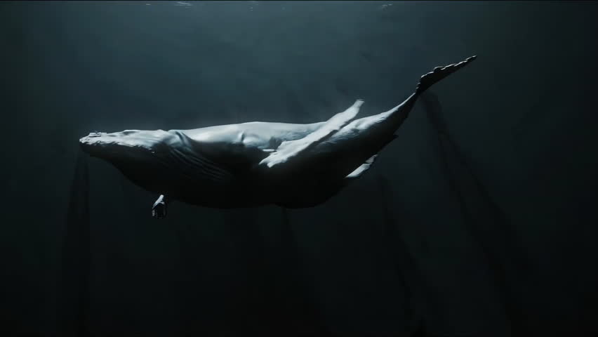 Humpback Whale swimming in ocean