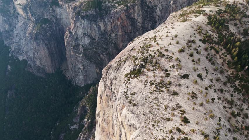 Drone shot of El Capitan mountain in Yosemite during daytime