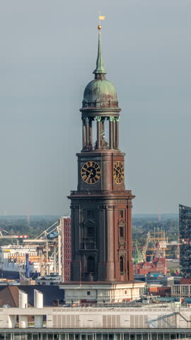 Aerial timelapse of Hamburg