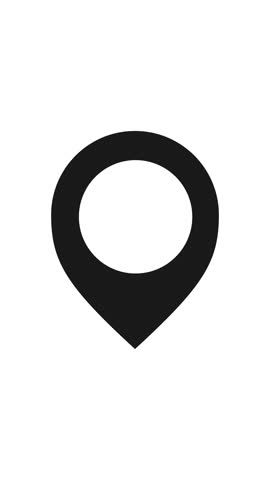 Animated location pin. Bouncing map pointer icon. Modern GPS marker for navigation, maps. Embedded alpha channel