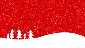 Snow fall, on trees, snow flakes Winter with red Christmas background - Powered by Shutterstock - Get 15% off with code: PIKWIZARD15