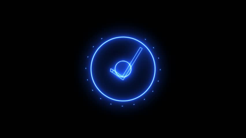 Title: A glowing red checkmark inside a circle with a dark background and small particles floating around the circle