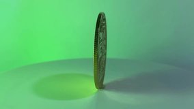 Rotating video Golden Bitcoin coin on a clean surface, symbolizing digital currency, blockchain innovation, and the future of decentralized financial technology - Powered by Shutterstock - Get 15% off with code: PIKWIZARD15