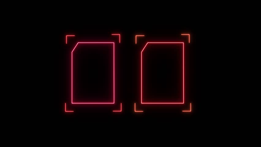 Universal Technology neon Line and frame Video overlay Futuristic HUD Head up display interface template with basic geometry line element. This tech border UI viewfinder video is full HD and looping.