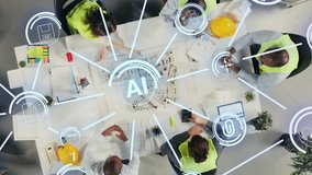 Architectural team doing digital scans of urban infrastructure with artificial intelligence, generating online virtual scale model. Civil engineers create CAD digital twin of city replica using AI - Powered by Shutterstock - Get 15% off with code: PIKWIZARD15