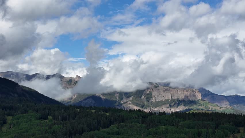 Aerial View of Crested Butte Peak and Elk Mountains Range, Colorado USA