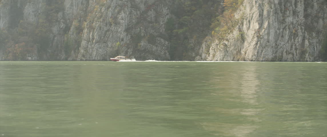 Danube river waters between Romania and Serbia 4K scope video