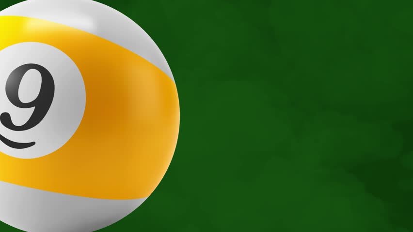 Vibrant yellow and white number six billiard ball on a green felt table