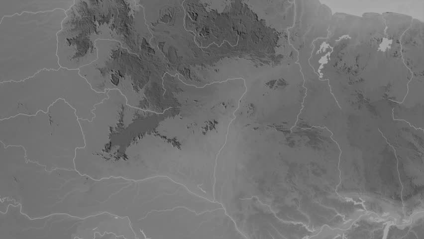 Roraima - state of Brazil, extruded. Grayscale map