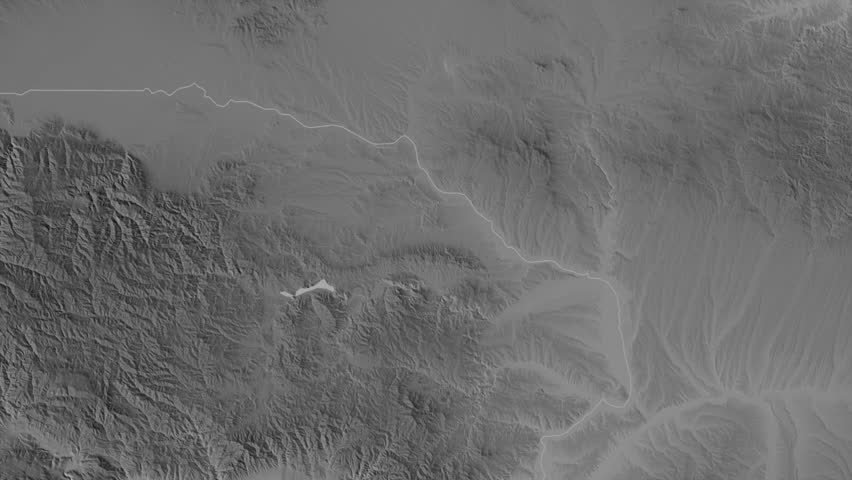 Haskovo - province of Bulgaria, extruded. Grayscale map