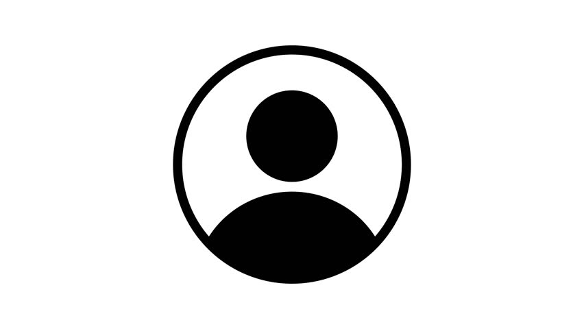 A sharp, immediate pop up animation of a solid black user profile icon. Suitable for quick alerts, log in confirmations, or powerful, minimalist announcements. Alpha channel for easy integration