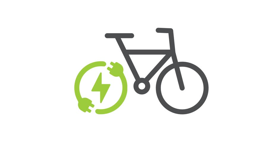Eco electric bicycle, e-bike charge sign, video.