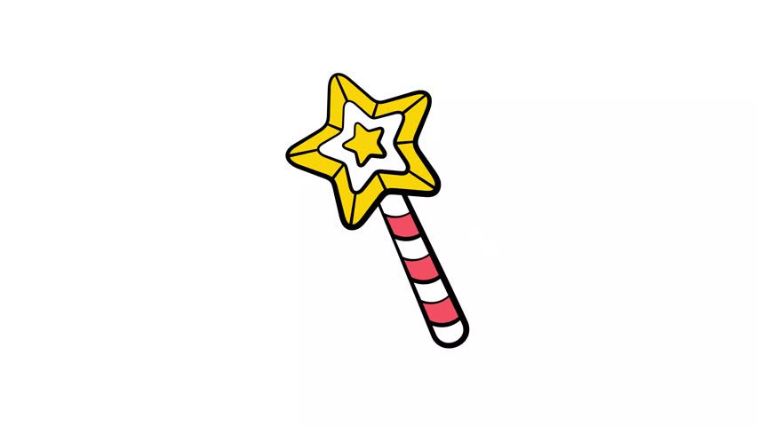 Take your hands on this creative animated icon of magic wand, ready to use vector