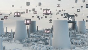 AI Data Cubes Floating Above a Futuristic Nuclear Energy Facility Generating Power for Advanced Intelligence - Powered by Shutterstock - Get 15% off with code: PIKWIZARD15