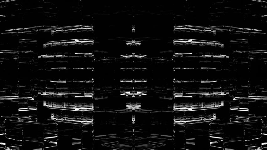 Crystal Refractive Cube Abstract VJ Black and White 3d render loop