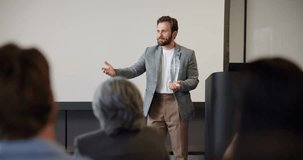 Business people, applause and award at seminar ceremony, celebration and excited. Clap, employee recognition and giving trophy for achievement, congratulations or success with conference audience - Powered by Shutterstock - Get 15% off with code: PIKWIZARD15
