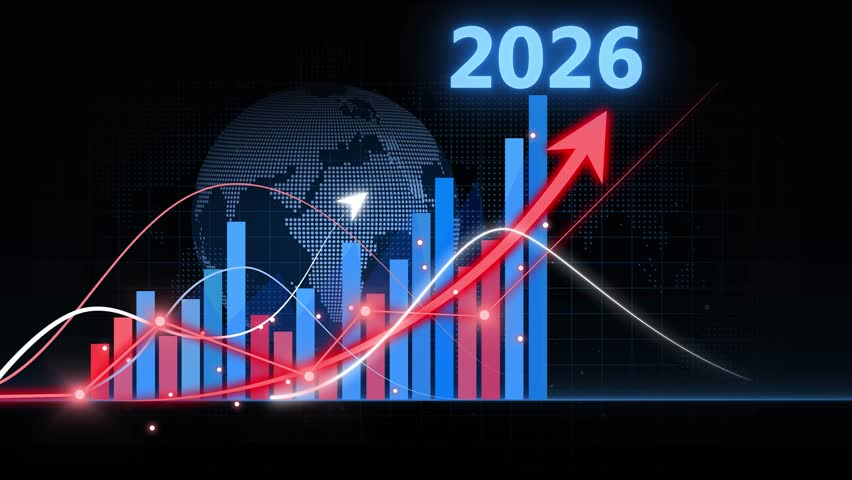 Futuristic Financial Growth Chart for 2026 Animation