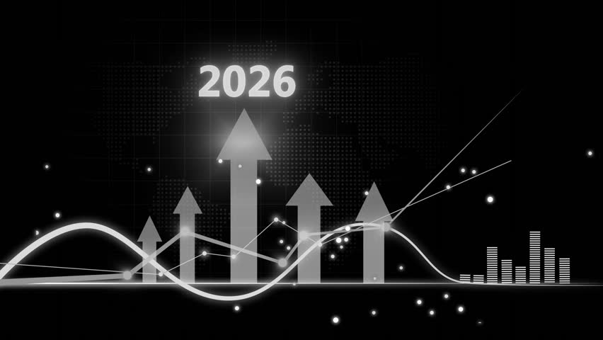 Futuristic Financial Growth Chart for 2026 Animation