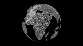 Abstract Globe with Dot Patterns Animation, Modern 3D Technology Planet Earth Spinning with Global Connectivity Lines and Data Points in Digital Space - Powered by Shutterstock - Get 15% off with code: PIKWIZARD15
